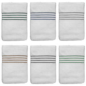 Bath towel striped white