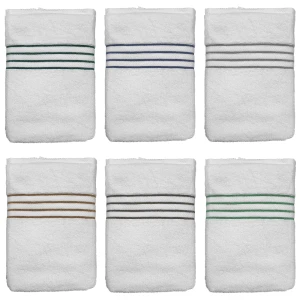 Bath towel striped white