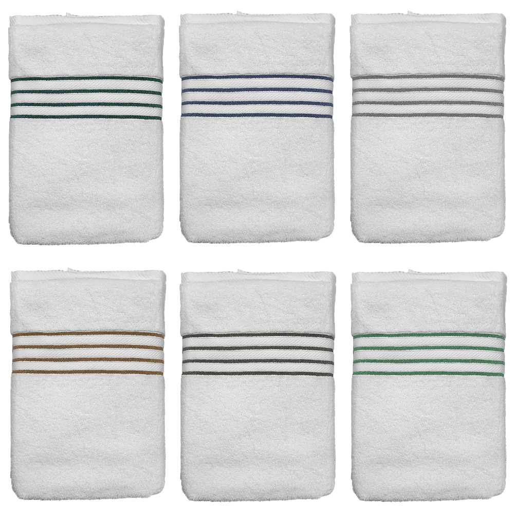 Bath towel striped white
