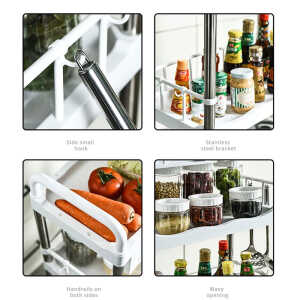 MULTI USE WHITE STORAGE RACK WITH 4 TIERS | KTST06-4 - Image 