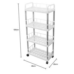 MULTI USE WHITE STORAGE RACK WITH 4 TIERS | KTST06-4 - Image 