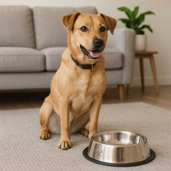 EMERALD REGULAR DOG BOWL EMBOSSED DESIGN | VARIETY - Image 