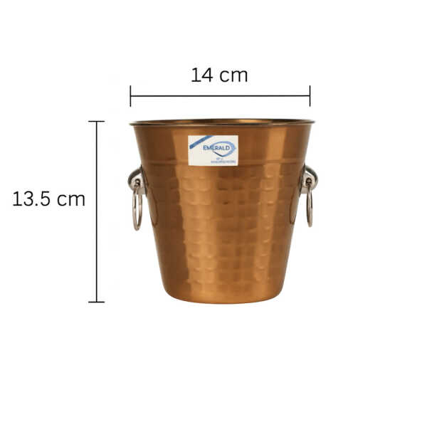 EMERALD 14CM COPPER COLORED ICE BUCKET WITH RING | MH-IB-CP14 - Image 