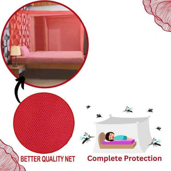 LOTUS QUEEN SIZE SQUARE MOSQUITO NET | R-10 - Image 
