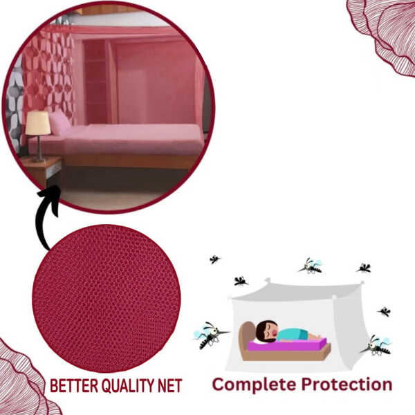 LOTUS QUEEN SIZE SQUARE MOSQUITO NET | R-10 - Image 