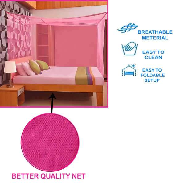 LOTUS QUEEN SIZE SQUARE MOSQUITO NET | R-10 - Image 