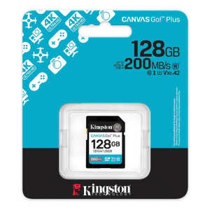 KINGSTON CANVAS GO PLUS SD MEMORY CARD 128GB | SDG4/128GB - Image 