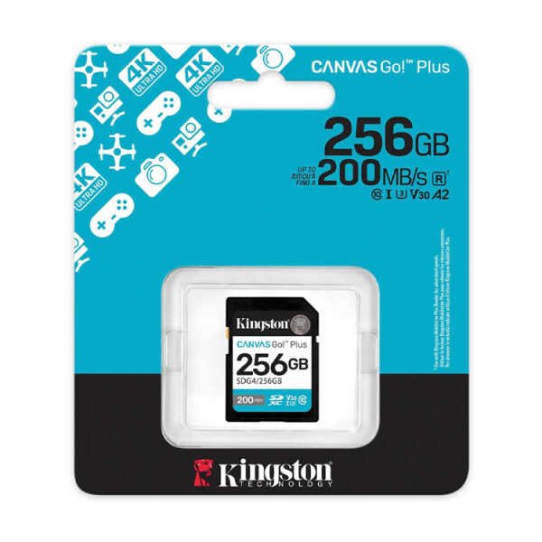 KINGSTON CANVAS GO PLUS SD MEMORY CARD 256GB | SDG4/256GB - Image 