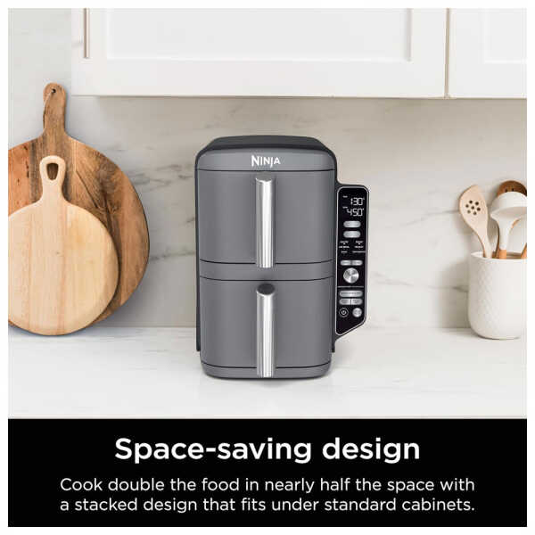 NINJA 10QT 6 IN 1 DOUBLE STACK AIR FRYER WITH TWO XL BASKETS | SL401 - Image 