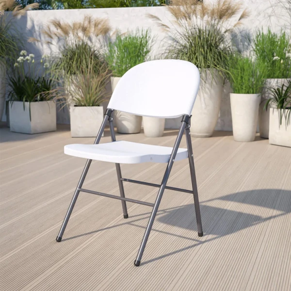 PLASTIC WHITE FOLDABLE CHAIR | YCD-50 - Image 