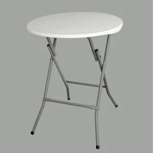 PLASTIC WHITE ROUND FOLDABLE TABLE | YCZ-61R - Image 