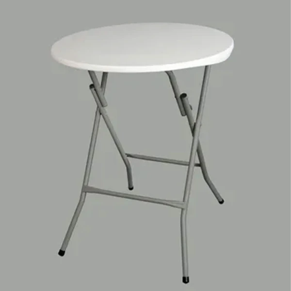 PLASTIC WHITE ROUND FOLDABLE TABLE | YCZ-61R - Image 