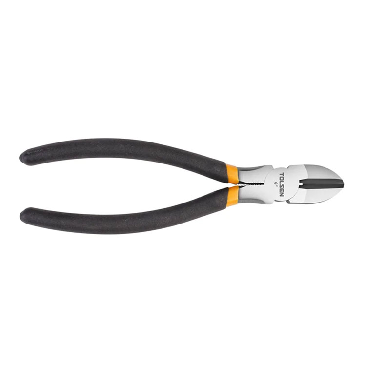 Tolsen diagonal cutting pliers, 160mm, non-slip handle.