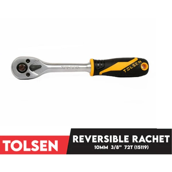 Tolsen 3/8-inch 72T quick-release reversible ratchet (Model 15119).