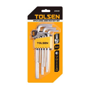 TOLSEN 9PCS LONG ARM HEX KEY SET | 20048 - Image 