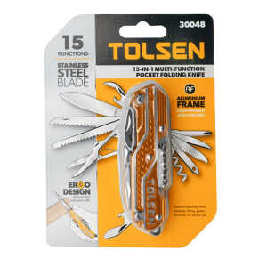 TOLSEN 15-IN-1 MULTI-FUNCTION POCKET FOLDING KNIFE | 30048 - Image 