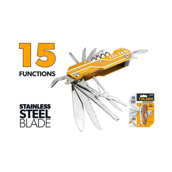 TOLSEN 15-IN-1 MULTI-FUNCTION POCKET FOLDING KNIFE | 30048 - Image 
