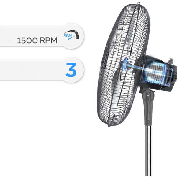 NAVIA 18" PEDESTAL FAN WITH METAL BLADES 127V | A18 - Image 