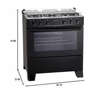 MITSUMI MONACO PLUS 30" 5 BURNERS GAS RANGE BLACK | ATL300001250 - Image 