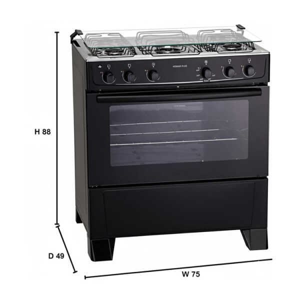 MITSUMI MONACO PLUS 30" 5 BURNERS GAS RANGE BLACK | ATL300001250 - Image 
