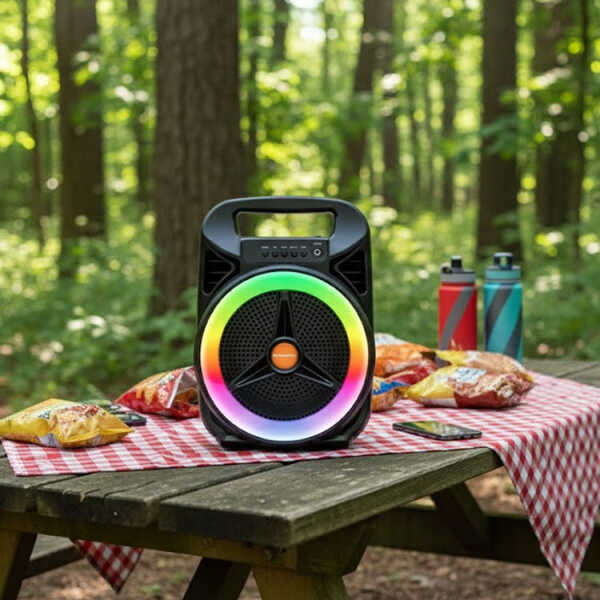 PREMIER 8" BLUETOOTH SPEAKER W/ RGB LIGHTS & FM RADIO | BB-8819TBBR8SBW - Image 