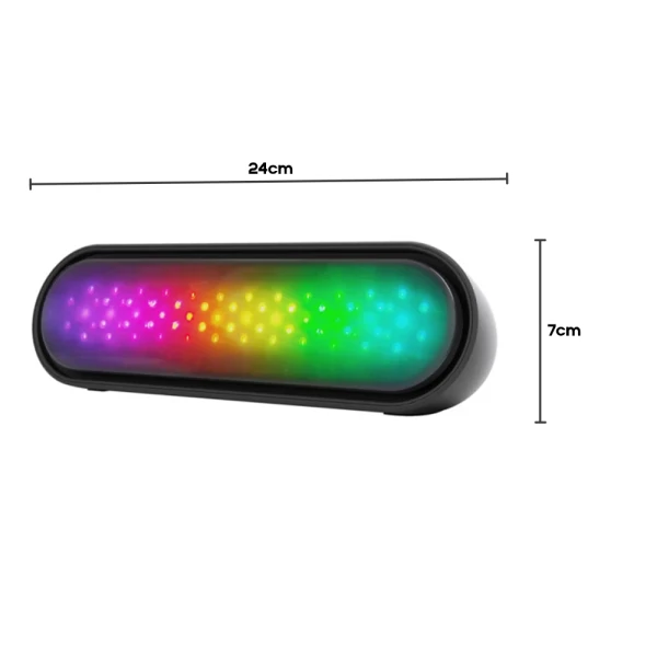 PREMIER 2X2" BLUETOOTH SPEAKER W/ FM RADIO RGB LIGHTS | BB-8807UBBR2SBW - Image 