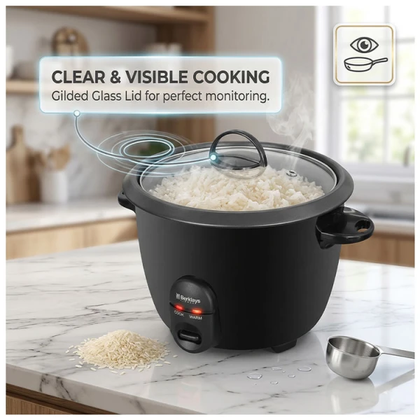BERKLAYS 15 CUPS BLACK RICE COOKER | BRIZ285BK.16 - Image 