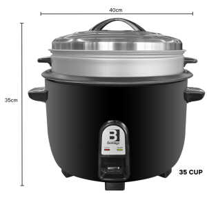 BERKLAYS 35 CUPS RICE COOKER W/STREAMER | BZIZ565BK.16 - Image 