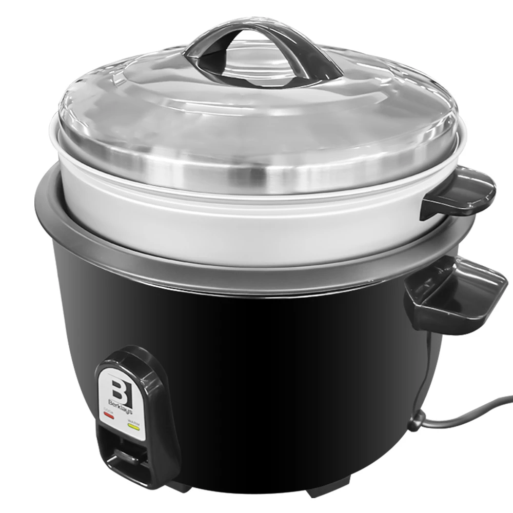 Berklays 3.5-cup rice cooker with steamer, black