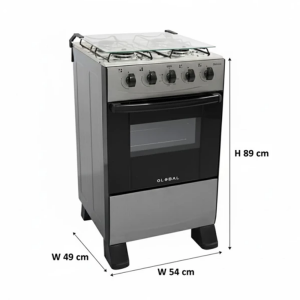 GLOBAL DELICATO 20" 4 BURNERS GAS RANGE SILVER | GB4PSILVER - Image 