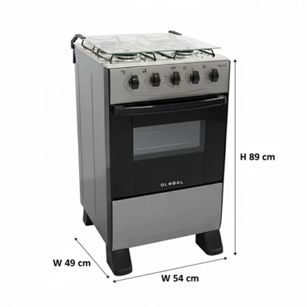 GLOBAL DELICATO 20" 4 BURNERS GAS RANGE SILVER | GB4PSILVER - Image 