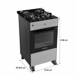 GLOBAL VERITA GOURMET 20" 4 BURNERS GASRANGE SILVER | GBTG4S - Image 