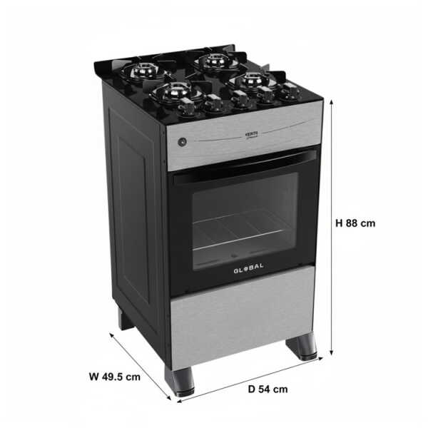 GLOBAL VERITA GOURMET 20" 4 BURNERS GASRANGE SILVER | GBTG4S - Image 