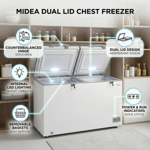 MIDEA 14 CUFT/418L CHEST FREEZER 115V WHITE | MD-RC564FZR01 - Image 