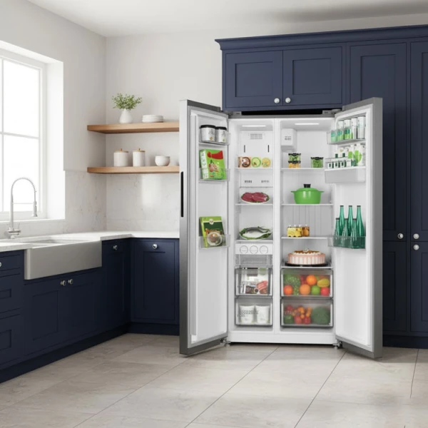 MIDEA 18 CU.FT SIDE BY SIDE REFRIGERATOR SILVER 115V | MDRS710FGG46INVWD - Image 