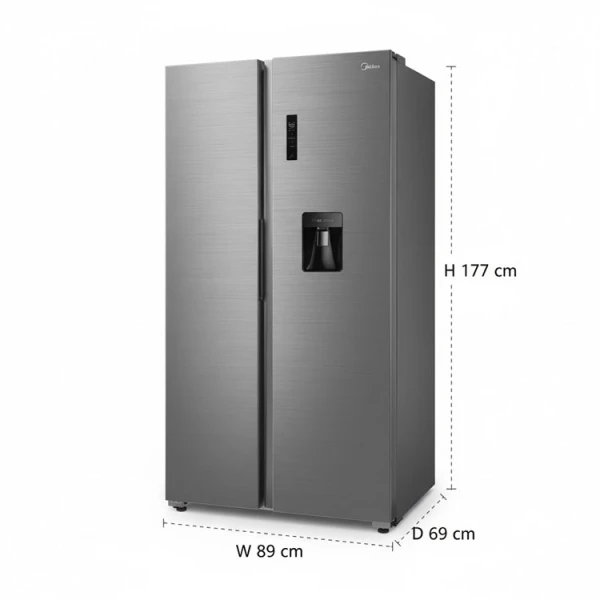 MIDEA 18 CU.FT SIDE BY SIDE REFRIGERATOR SILVER 115V | MDRS710FGG46INVWD - Image 