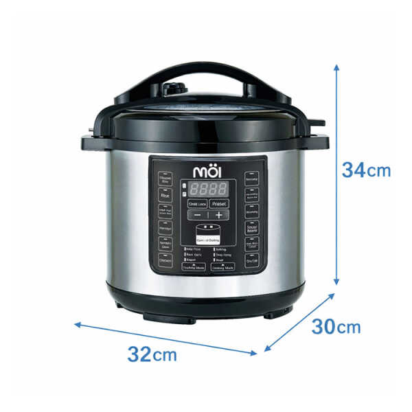 MOI 5.2 QT ELECTRIC PRESSURE COOKER STAINLESS STEEL | MPCE52SSGM - Image 