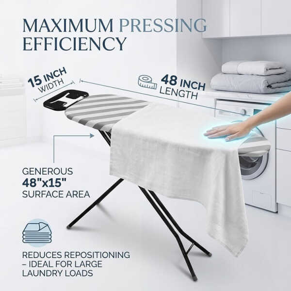 LOTUS HOME COLLECTION IRONING BOARD 48X15" ASSORTED COLORS | NS-336451 - Image 