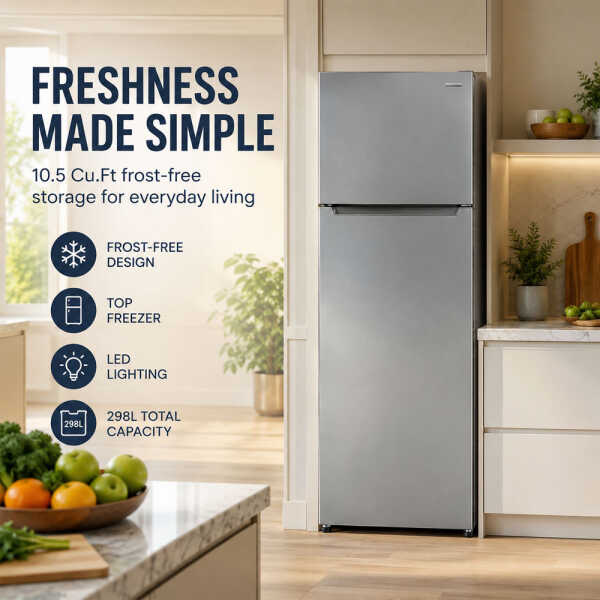 PREMIER 10.5 CUFT FROST FREE REFRIGERATOR, SS | NV-9012R2F105SN1 - Image 