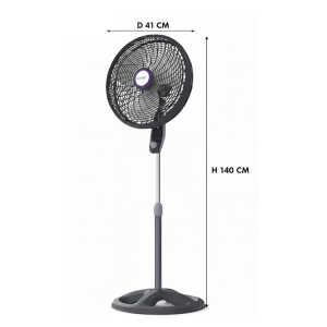 VORTEX 18" PEDESTAL FAN BLACK 127V | P180 - Image 
