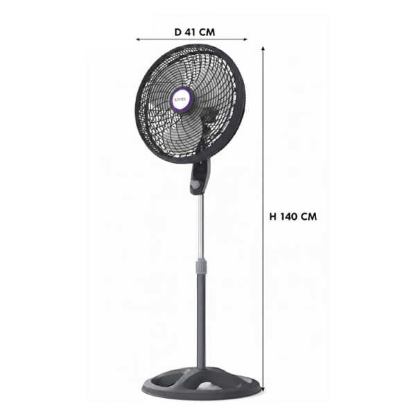 VORTEX 18" PEDESTAL FAN BLACK 127V | P180 - Image 