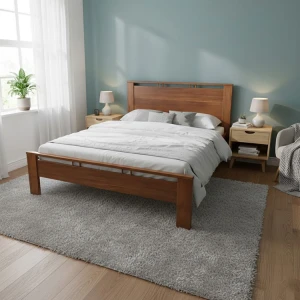 PARTO QUEEN SIZE WOODEN BED 160X200 WATRAKANDE | PARTO-160X200 - Image 