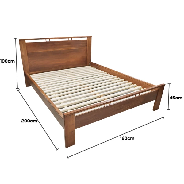 PARTO QUEEN SIZE WOODEN BED 160X200 WATRAKANDE | PARTO-160X200 - Image 