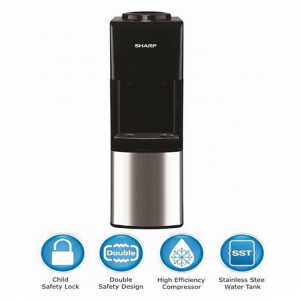 SHARP HOT & COLD WATER DISPENSER 115V BLACK/SILVER | SHA-1242S - Image 