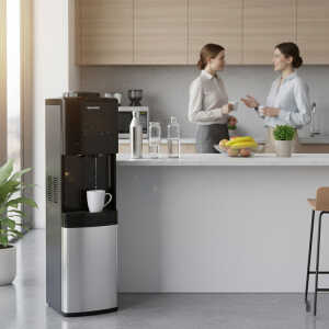 SHARP HOT & COLD WATER DISPENSER 115V BLACK/SILVER | SHA-1242S - Image 