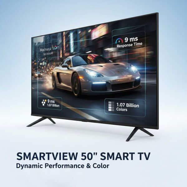 SMARTVIEW 50" LED 4K UHD SMART TV 100-240V (2025) | SMVQ50BTATSC - Image 