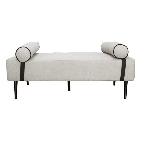 88790-4 FRANCIA OTTOMAN VELVET MUSTARD STOOL CREAM | 88790 - Image 1