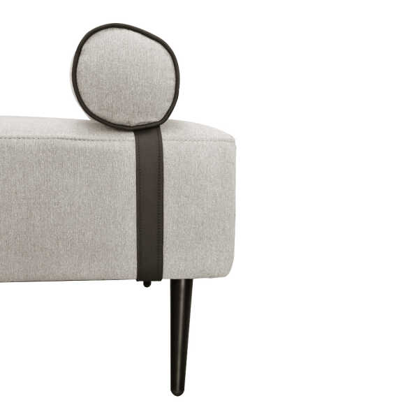 FRANCIA OTTOMAN VELVET MUSTARD STOOL CREAM | 88790 - Image 