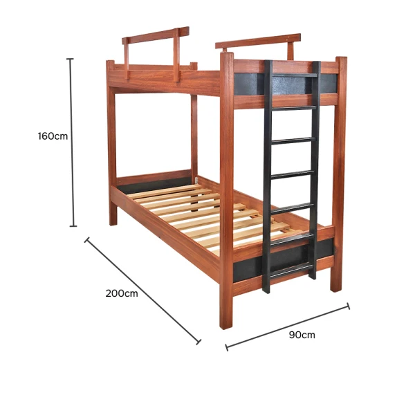 BUNK BED MADE OF SATIN WOOD, 90×200 CM | BUNKY-2 - Image 