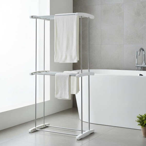 2 TIER BATHROOM TOWEL RACK | C11605 - Image 